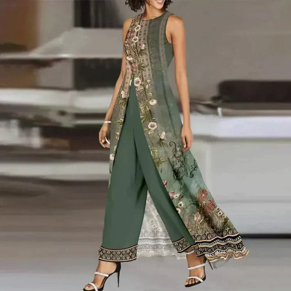 Carolien | Damski modny zestaw | Ciemna zieleń