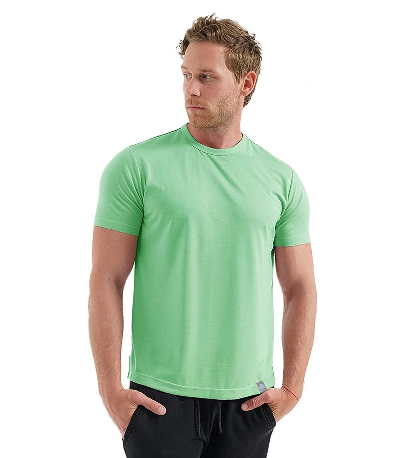 Herren Kurzarm Rundhals Einfach T-Shirt