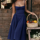 Damen A-Linien Midi Hochzeitsgast Kleid