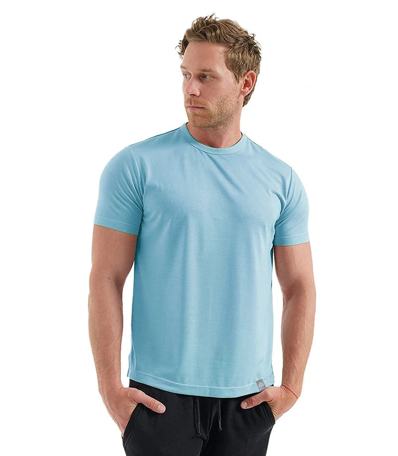 Herren Kurzarm Rundhals Einfach T-Shirt