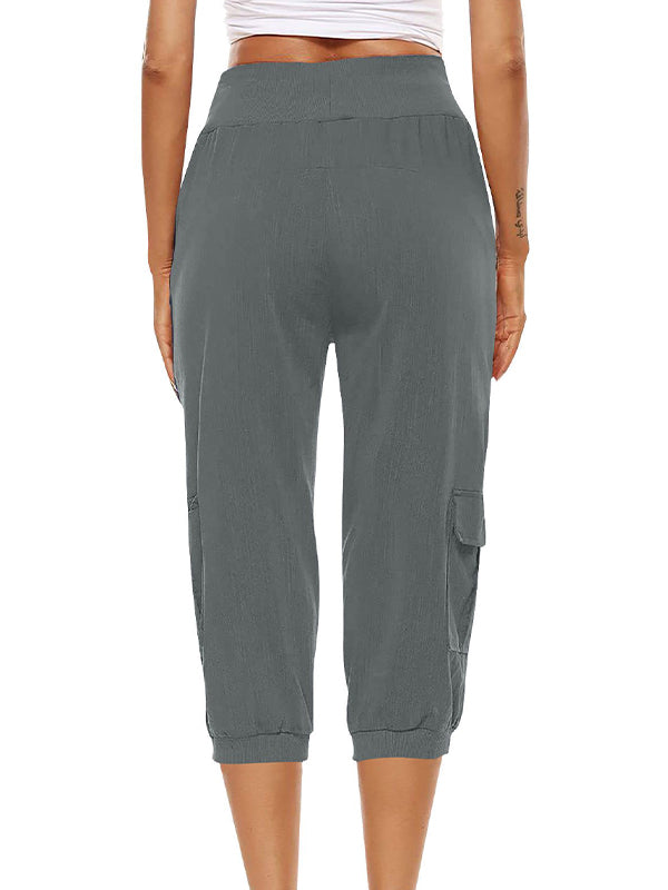 Aerilia | Damskie luźne spodnie capri | Lekkie