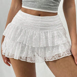 Damen Texturierte Mehrlagige Mini Röck