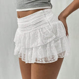 Damen Texturierte Mehrlagige Mini Röck