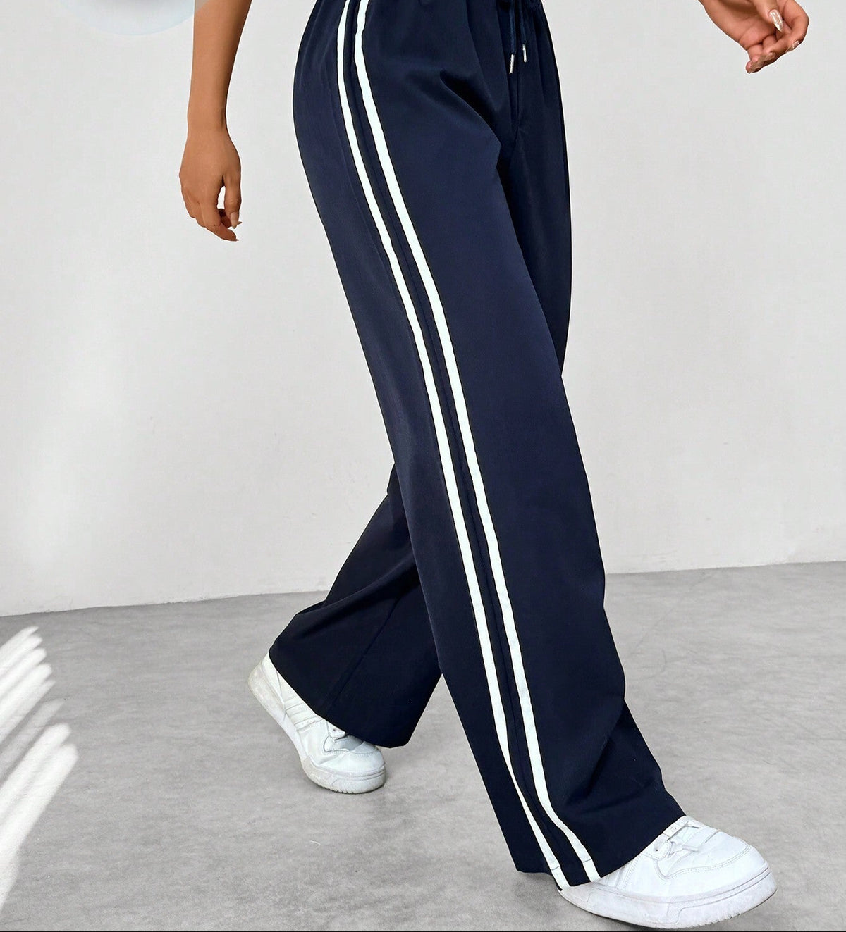 Damen Weite Beine Verstellbare Stoffhose