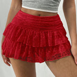 Damen Texturierte Mehrlagige Mini Röck