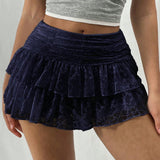 Damen Texturierte Mehrlagige Mini Röck