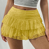 Damen Texturierte Mehrlagige Mini Röck