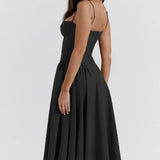 Damen A-Linien Midi Hochzeitsgast Kleid