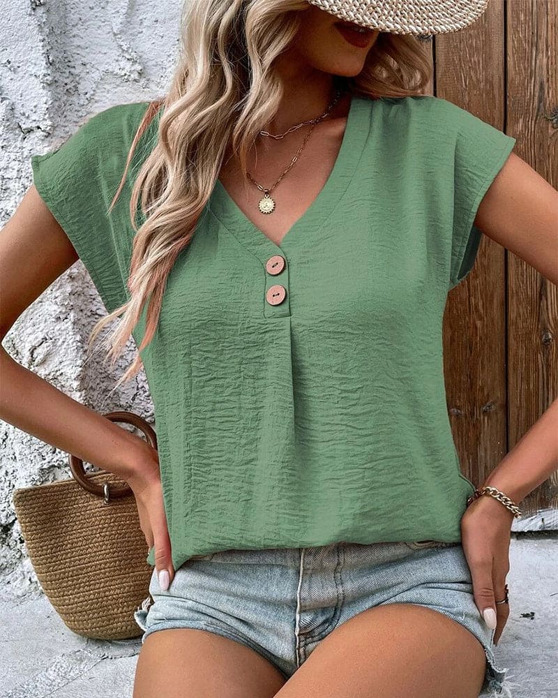 Leanar | Damen V-Ausschnitt Bluse | Bequem