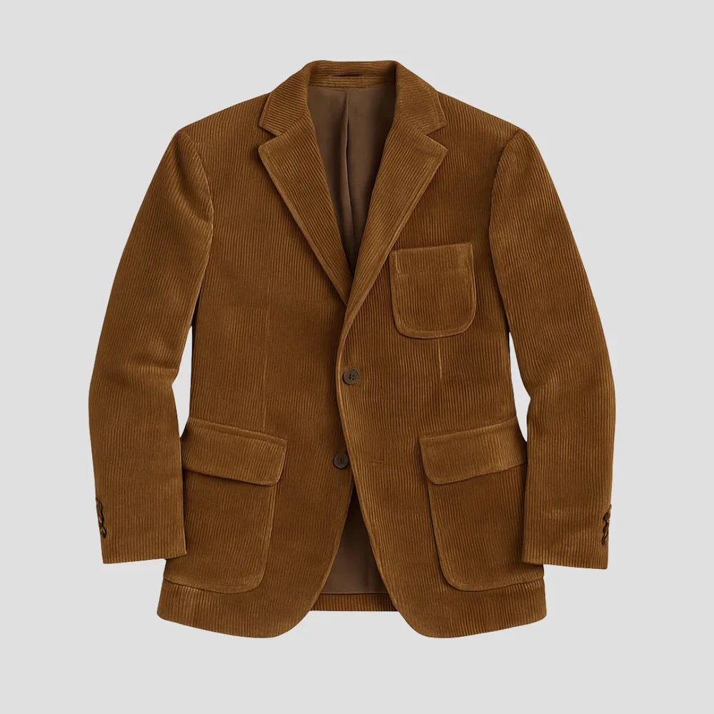 Herren Texturiert Cordjacke mit Taschen
