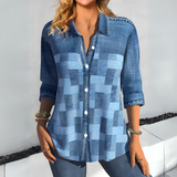 Apryl | Damen Langarm-Bluse | Knopfleiste