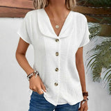 Allisson | Damen Stilvoll Elegant Bluse | Kurzarm