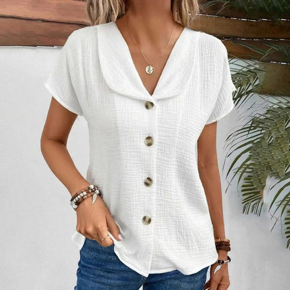 Allisson | Damen Stilvoll Elegant Bluse | Kurzarm
