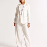 Damen Hohe Taille Lang Stoffhose