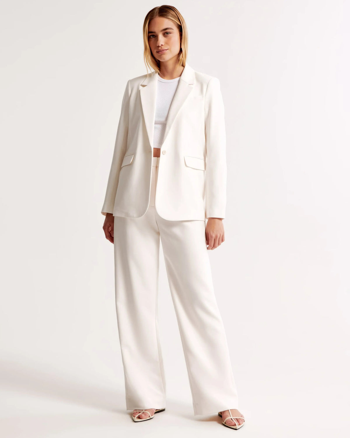 Damen Hohe Taille Lang Stoffhose