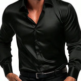 Herren Knopfleiste Langarm Hemd
