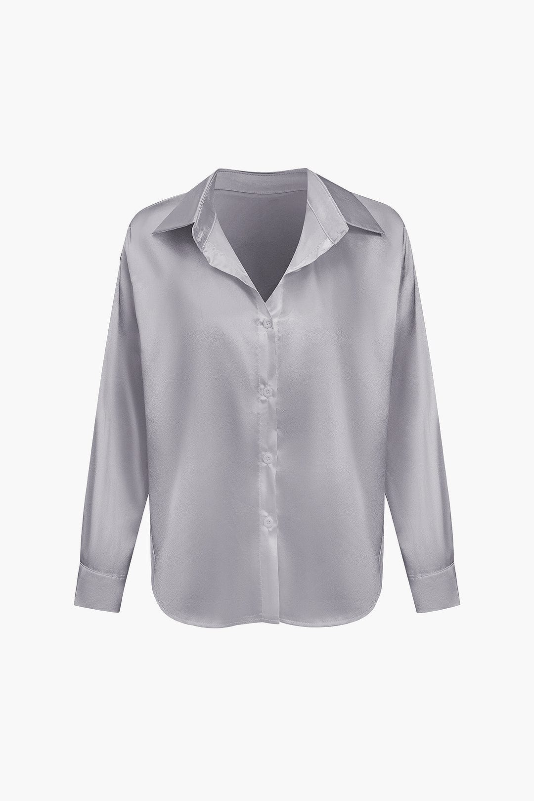Damen Geknöpft Lang Bluse