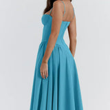 Damen A-Linien Midi Hochzeitsgast Kleid