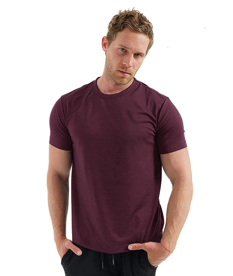 Herren Kurzarm Rundhals Einfach T-Shirt