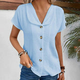 Allisson | Damen Stilvoll Elegant Bluse | Kurzarm