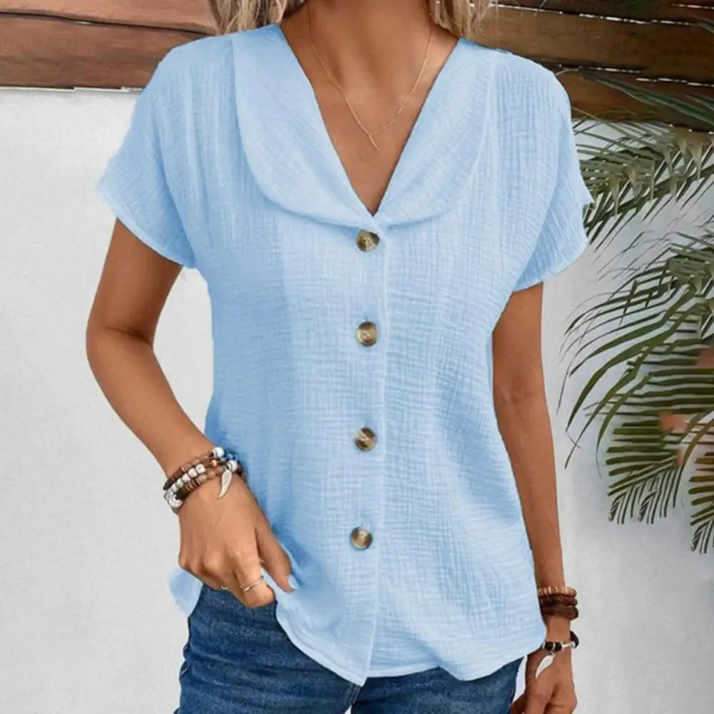 Allisson | Damen Stilvoll Elegant Bluse | Kurzarm