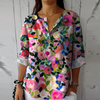Addison | Blumenmuster Knotenverschluss Bluse
