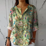 Addison | Blumenmuster Knotenverschluss Bluse