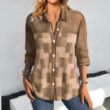 Apryl | Damen Langarm-Bluse | Knopfleiste