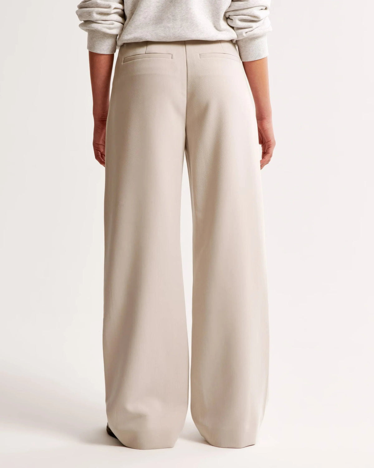 Damen Hohe Taille Lang Stoffhose
