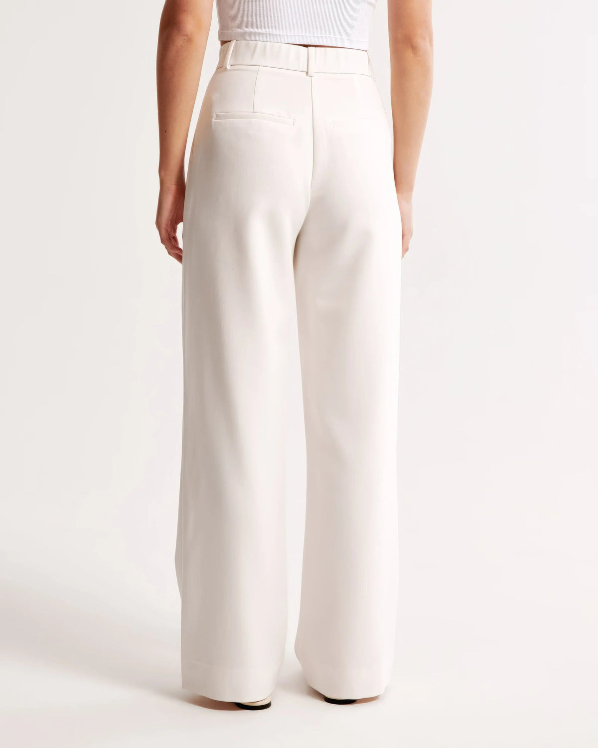 Damen Hohe Taille Lang Stoffhose
