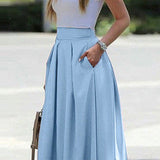 Marre | Damen Hoher Taille Plisseerock | Maxi