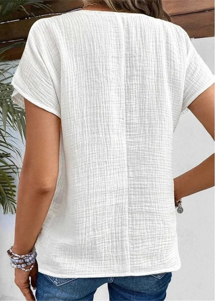 Allisson | Damen Stilvoll Elegant Bluse | Kurzarm