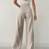Damen Hohe Taille Seitliche Bindung Chino Hose