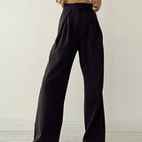 Damen Hohe Taille Seitliche Bindung Chino Hose
