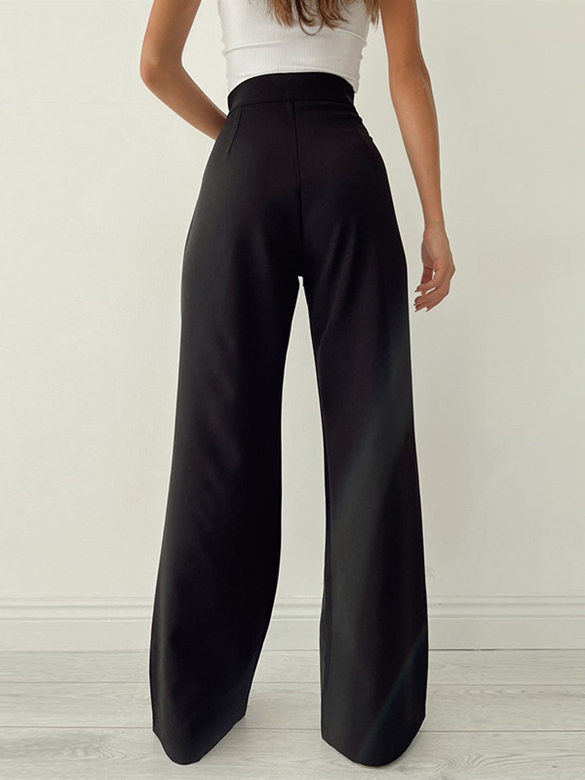 Damen Hohe Taille Seitliche Bindung Chino Hose
