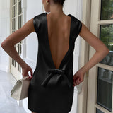 Damen Rückenfrei Mini Sommerkleid