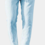 Herren Gerades Bein mit Seitentaschen Leinenhose