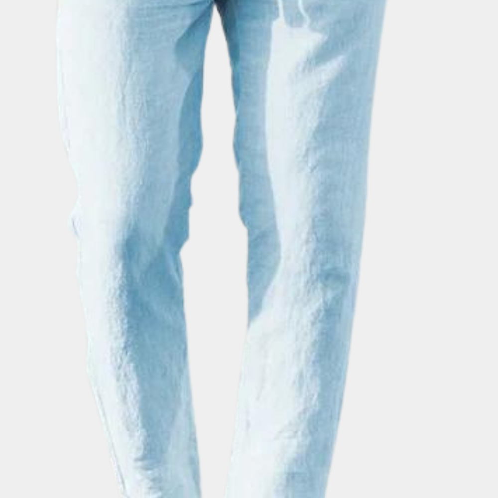 Herren Gerades Bein mit Seitentaschen Leinenhose