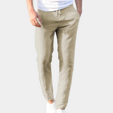 Herren Gerades Bein mit Seitentaschen Leinenhose