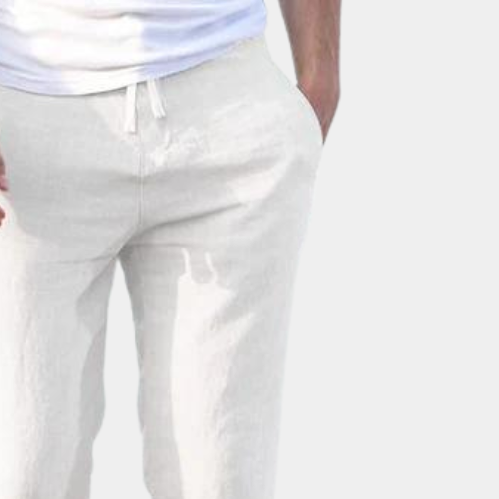Herren Gerades Bein mit Seitentaschen Leinenhose