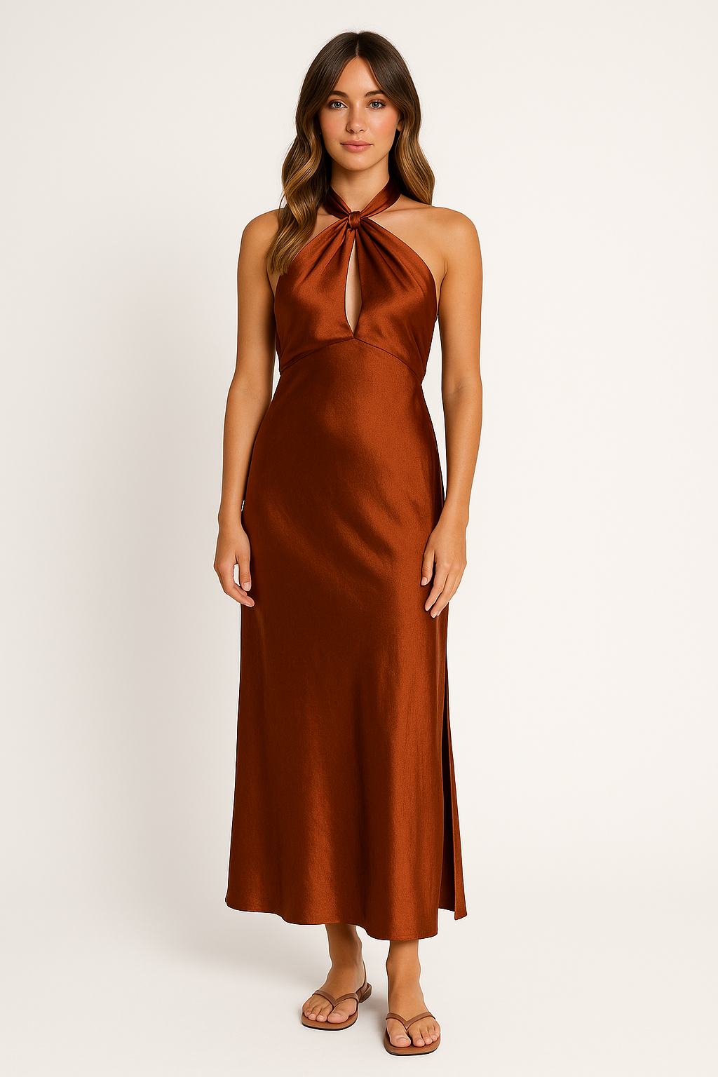 Damen Halter Maxi Party Abendkleid