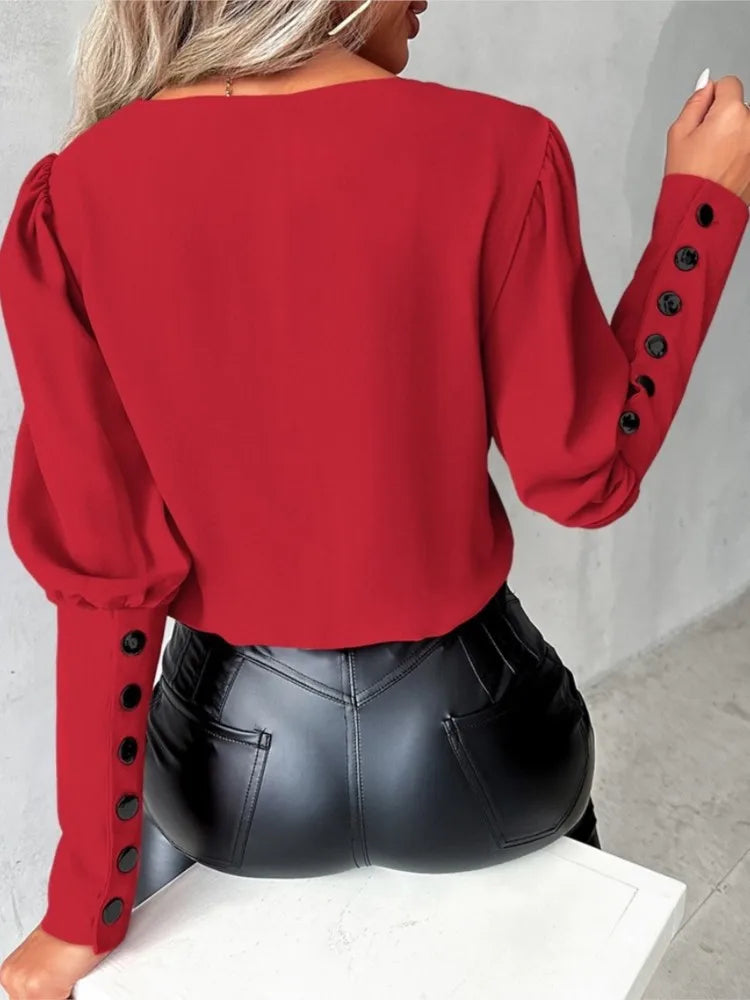 Ima | Damen Lässiges Top | V-Ausschnitt