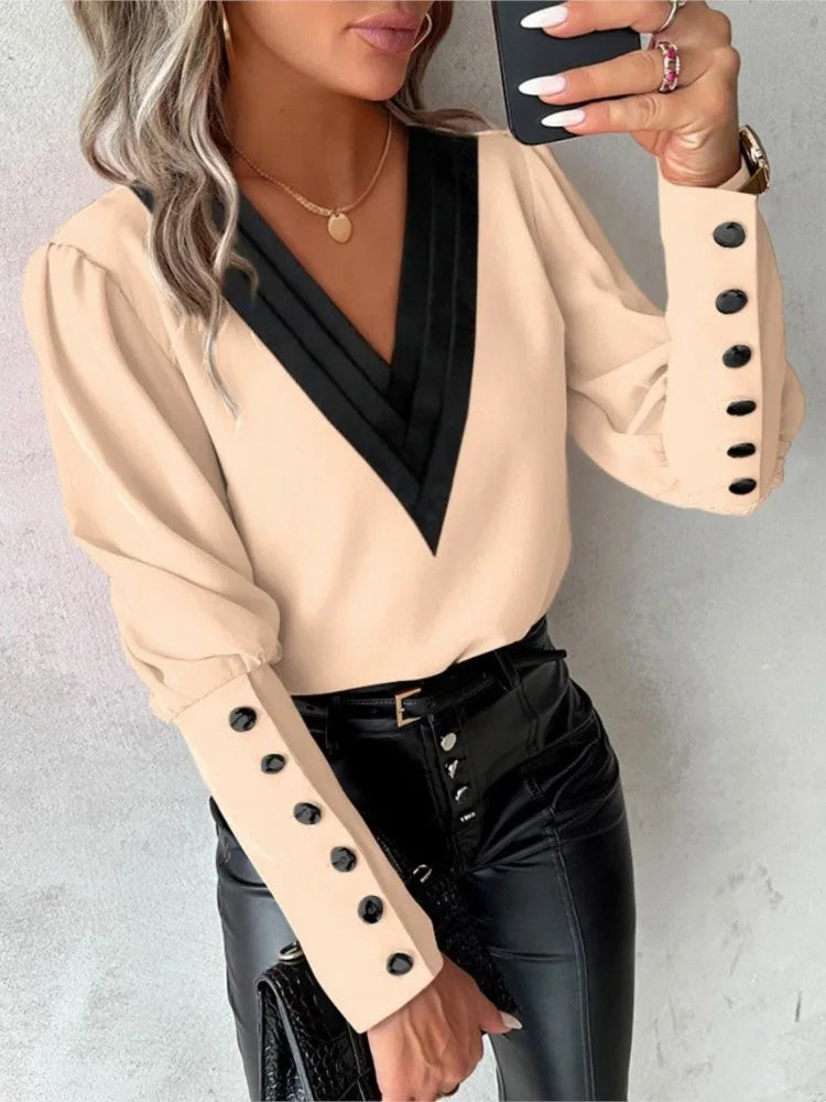 Ima | Damen Lässiges Top | V-Ausschnitt