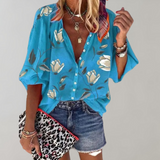 Lavira | Damen Sommer Strand Bluse | Bedruckt