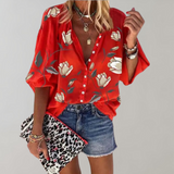 Lavira | Damen Sommer Strand Bluse | Bedruckt