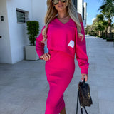 Damen Pullover und Kleid Zweiteiler Set