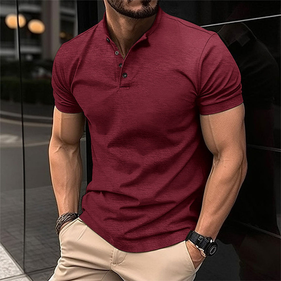 Herren Kurzarm Knöpfen Poloshirt