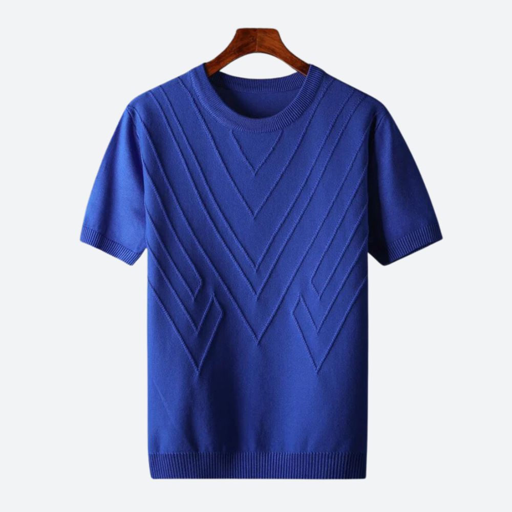Herren Texturierter Strick T-Shirt