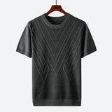 Herren Texturierter Strick T-Shirt