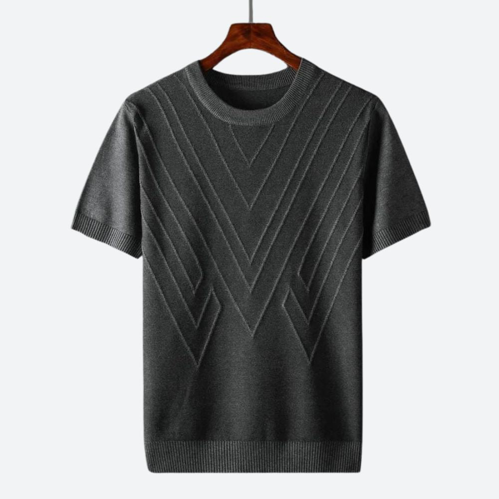 Herren Texturierter Strick T-Shirt
